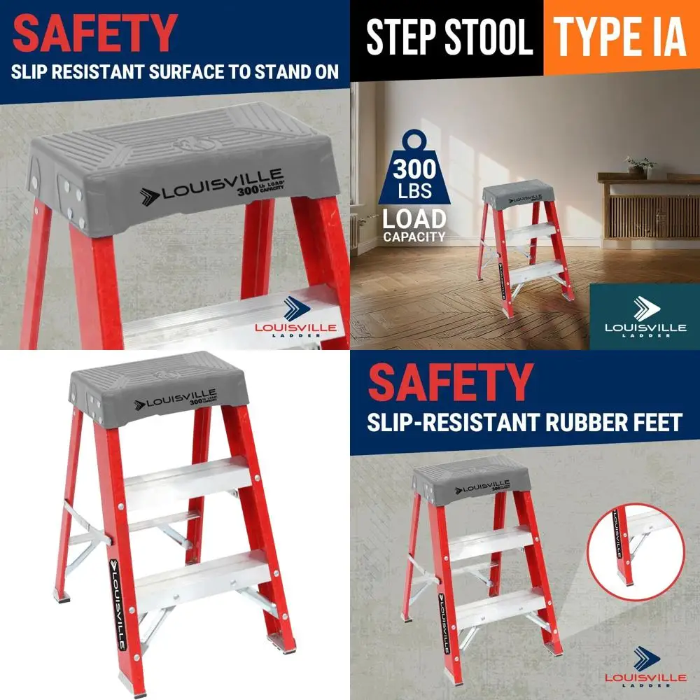 

2-oot iberglass Step Stool Industrial, 300-Pound Load acity, Type IA, S1502