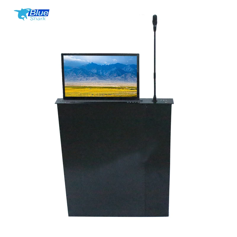 motorized monitor lift system conference system with microphone desk pop up lcd motorized monitor lift