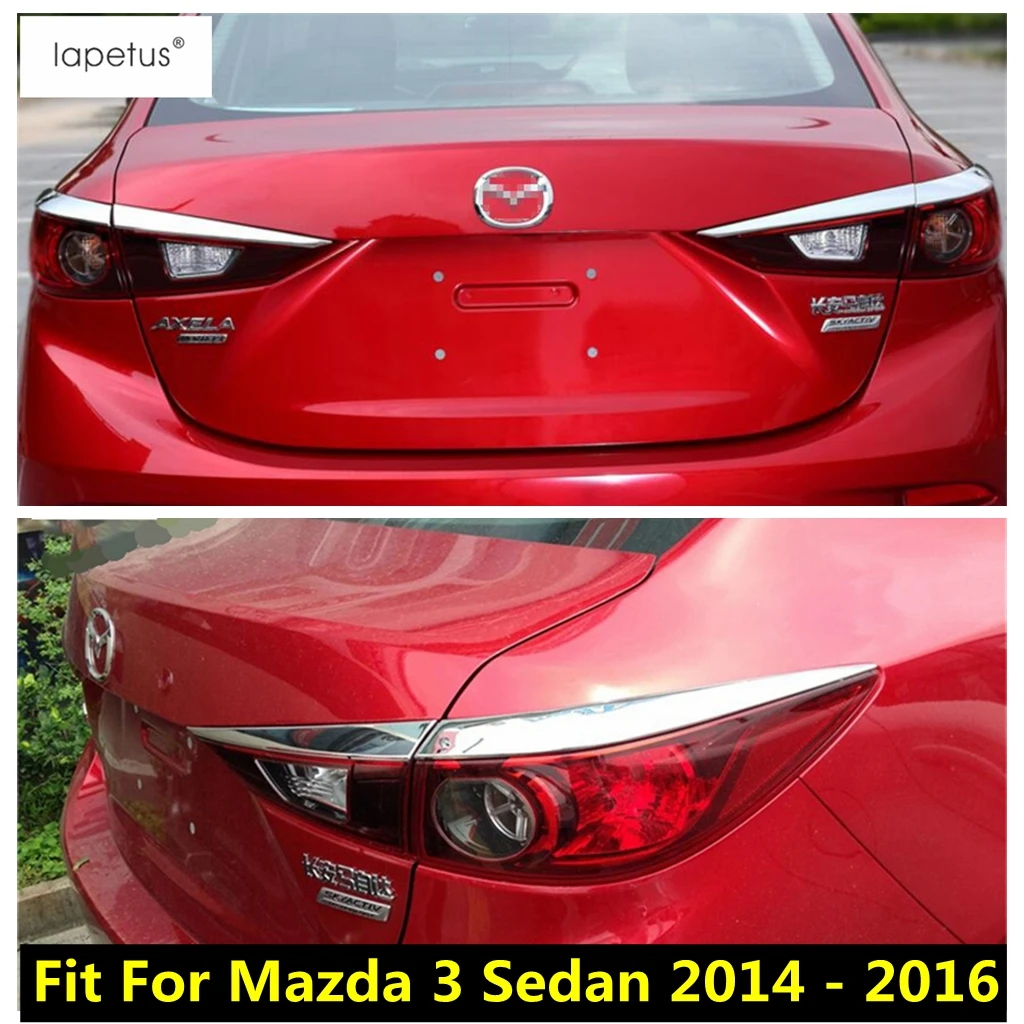 

Accessories For Mazda 3 Sedan 2014 2015 2016 Rear Tail Trunk Light Lamp Eyelid Eyebrow Strip Molding Cover Kit Trim 4 Pcs