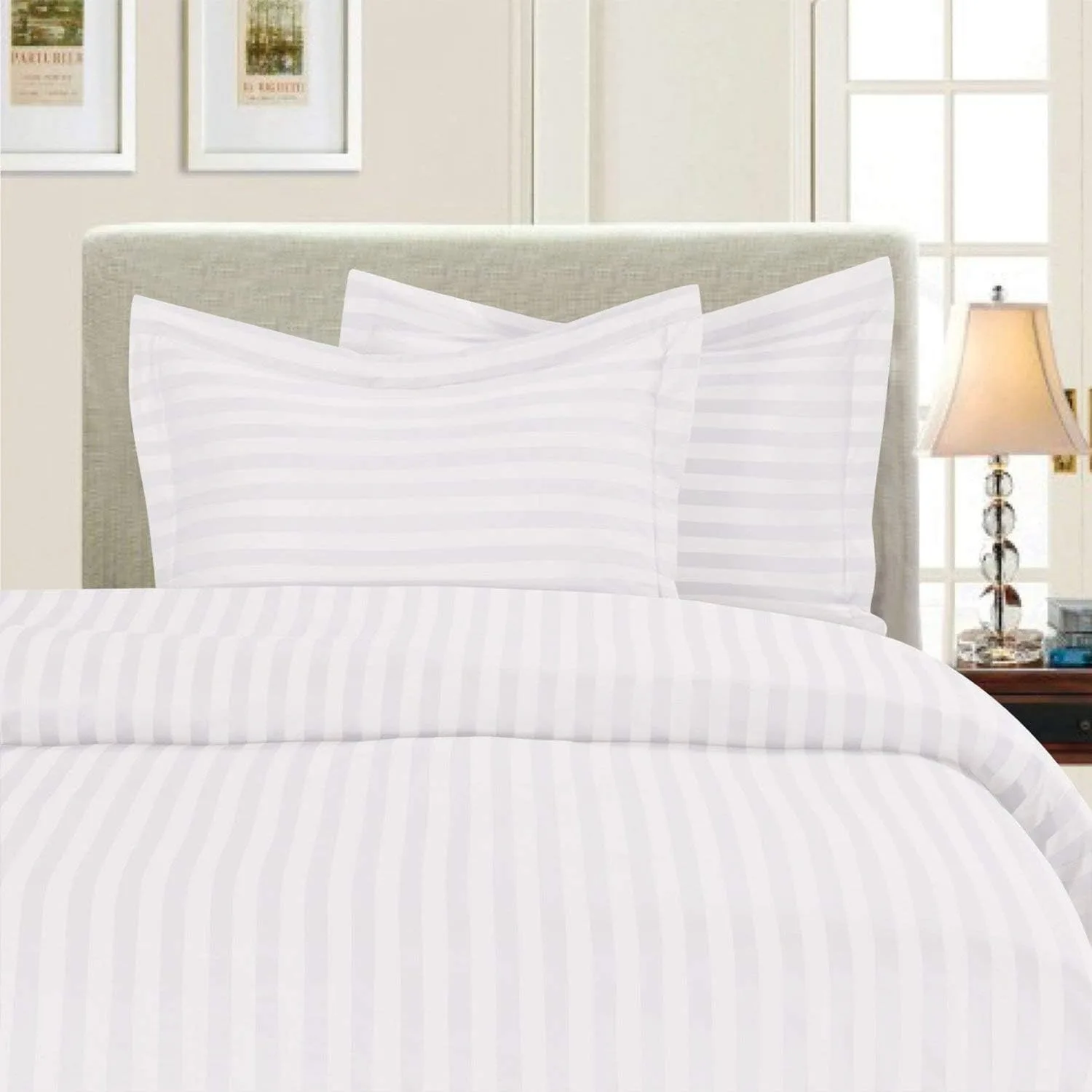 

Oversize King 3 Piece Duvet Cover Set - Premium 600 Ultra-Soft Natural Cotton Wrinkle Resistant - Zipper Closure,