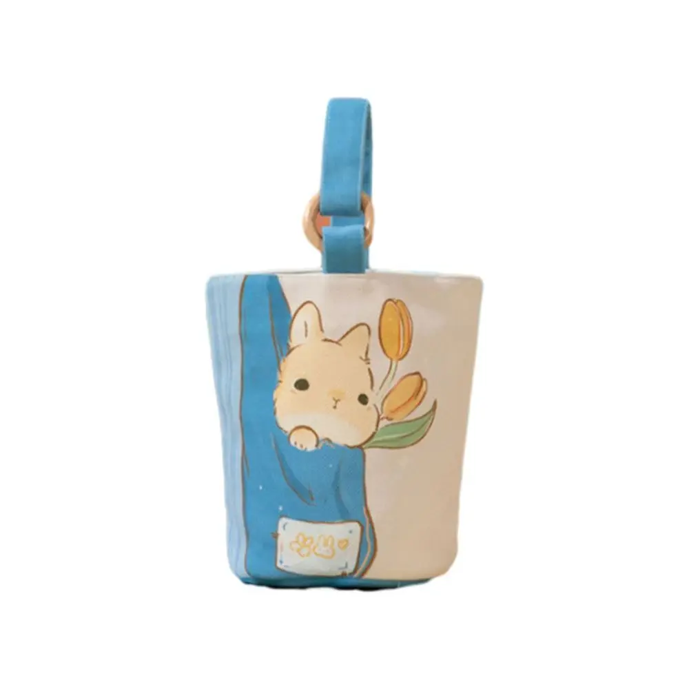 

Cute Rabbit Cartoon Canvas Bucket Bag Dog Cat Rabbit Handbag Lunch Bag Ins Style Dog Lunch Bag Shopping