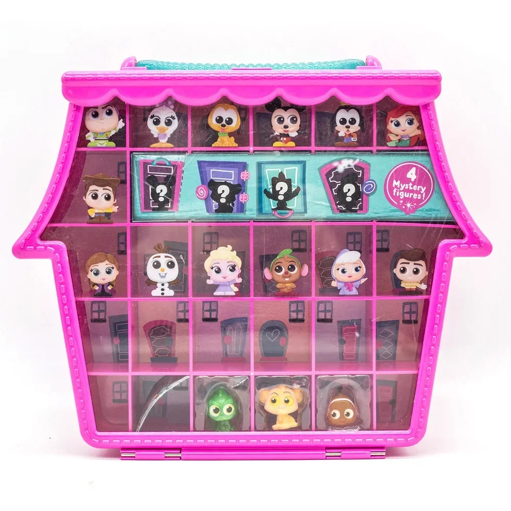 Disney Doorables Storage Box with Exclusive Doll Figurines Collect Organize Portable Suitcase Cute Figure Children Birthday Gift