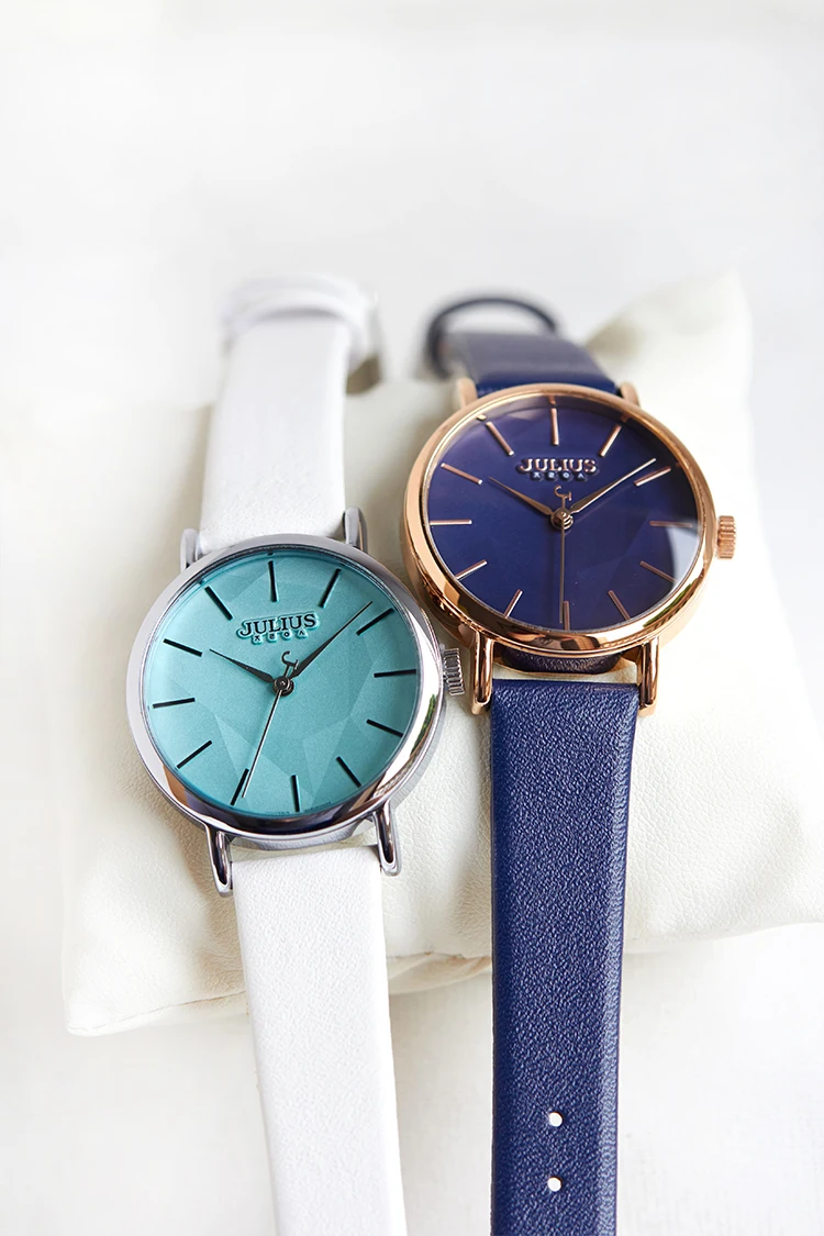 Retro Women\'s Watch Japan Quartz Big Hours Simple Fine Fashion Dress Leather Clock Bracelet Girl Birthday Gift Julius