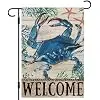 DLZDN Welcome Coastal Crab Garden Flag Beach Starfish Garden Flag 12×18 Inch Double Side Vertical Burlap Farmhouse Yard Flag jjp