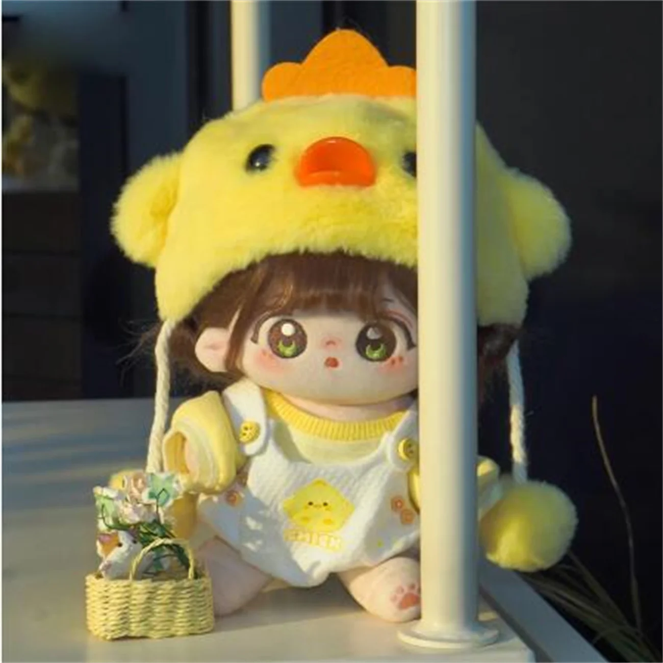 Kpop No attributes Check Suit Avocado Girl Plush 20cm Doll Toy Clothes Outfit Body Cosplay Plushie Gift