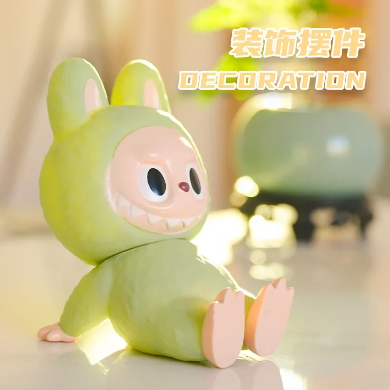 New Cute Labubu Phone Holder Kawaii Anime Desktop Ornaments Cartoon Watching Tv Phone Support Pvc Dolls Decorations Birthdaygift