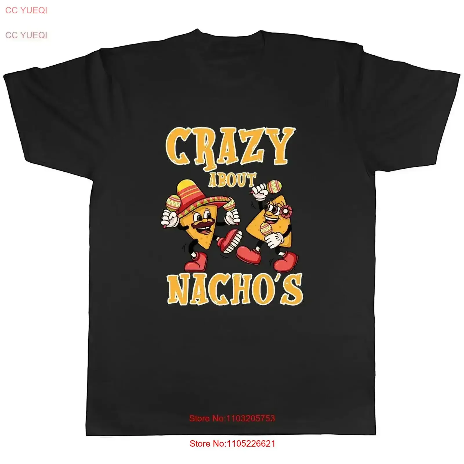 Crazy about Nacho's Camiseta para hombre Fiesta mexicana Chips vintage Ropa de calle lavada Gráfico ligeramente moda Versátil vintage