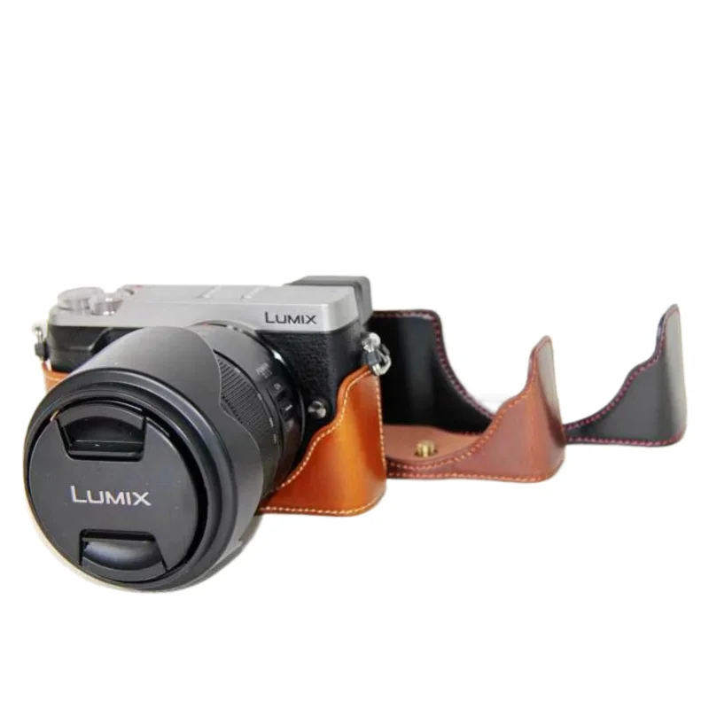 New PU Leather Camera Bottom Case Half Bag Cover For Panasonic GX85 GX80 GX 85 GX 80