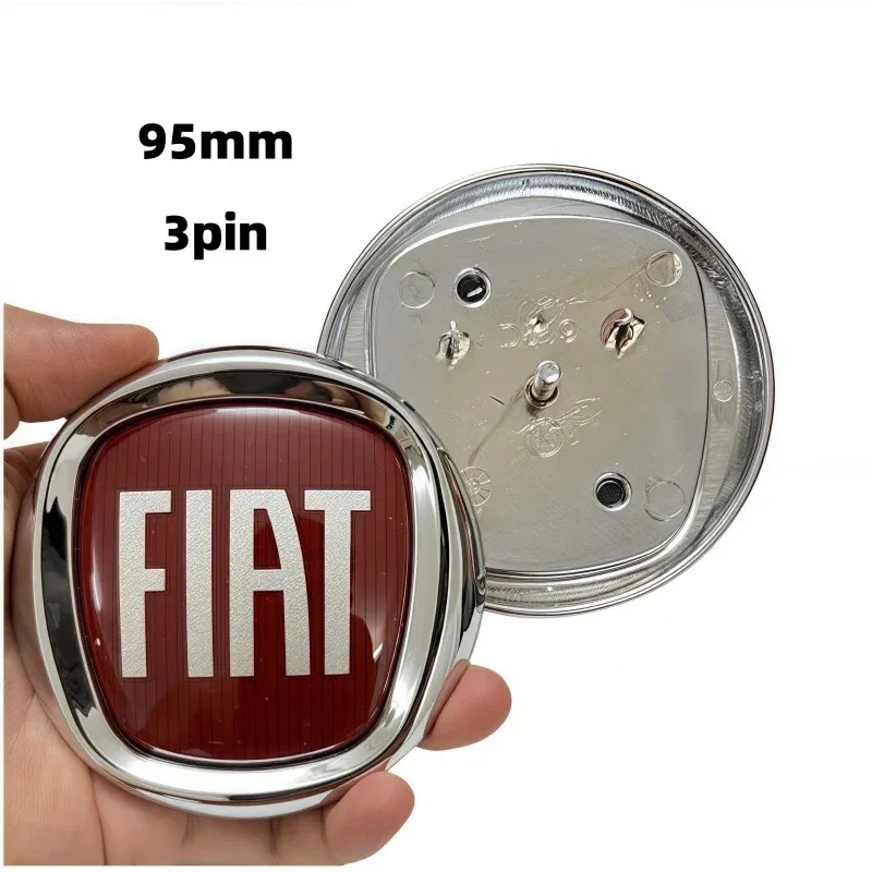 1pcs 95mm/120mm Fiat Front & Rear Badges - 2/3-Pin Emblems for Fiat 500, Panda, Punto, Grande Punto, Doblo, Ducato