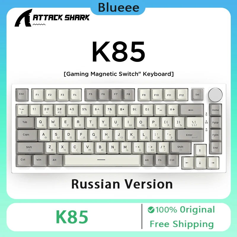 

Attack Shark K85 Russian Version Mechanical Keyboard Esports Magnetic Switch Wired 82Keys RGB Customized Gaming Keyboard Gift