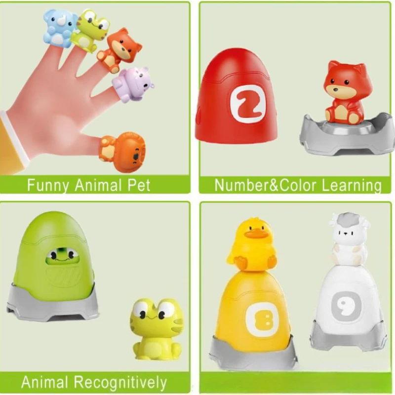 Exportação transfronteiriça amazon bebê dedo animal correspondência casa animal correspondência cor iluminação cognitiva presente brinquedo