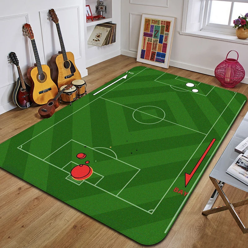 

F-Football Court Pattern Printed Carpet Fashion Yoga Mat Non-Slip Carpet Bedroom Decoration Outdoor Carpet Bedroom Birthday Gift