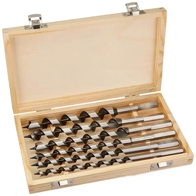 Medium Carbon Steel 6 Piece Set 6/8/10/12/14/16mm Auger Drill Bits Wood Carpenter Masonry Wood Drills Set for Woodworking