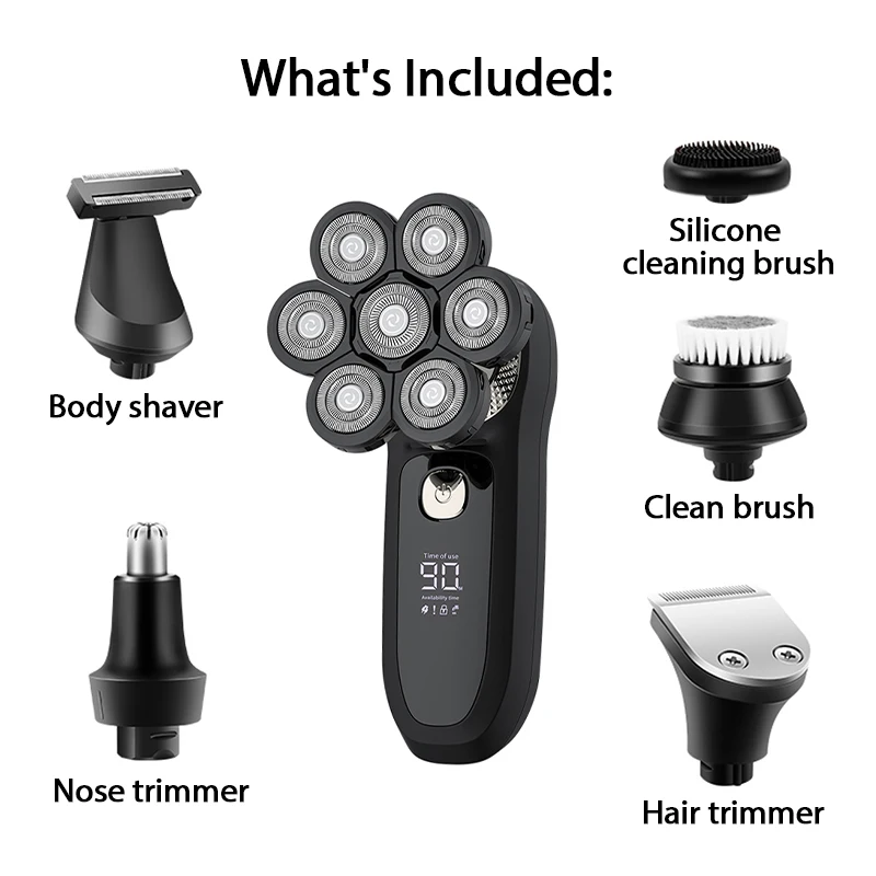 Electric shaver Men's body hair back hair trimmer 6 in 1 multi-functional beard knife hair clipper bald head machine