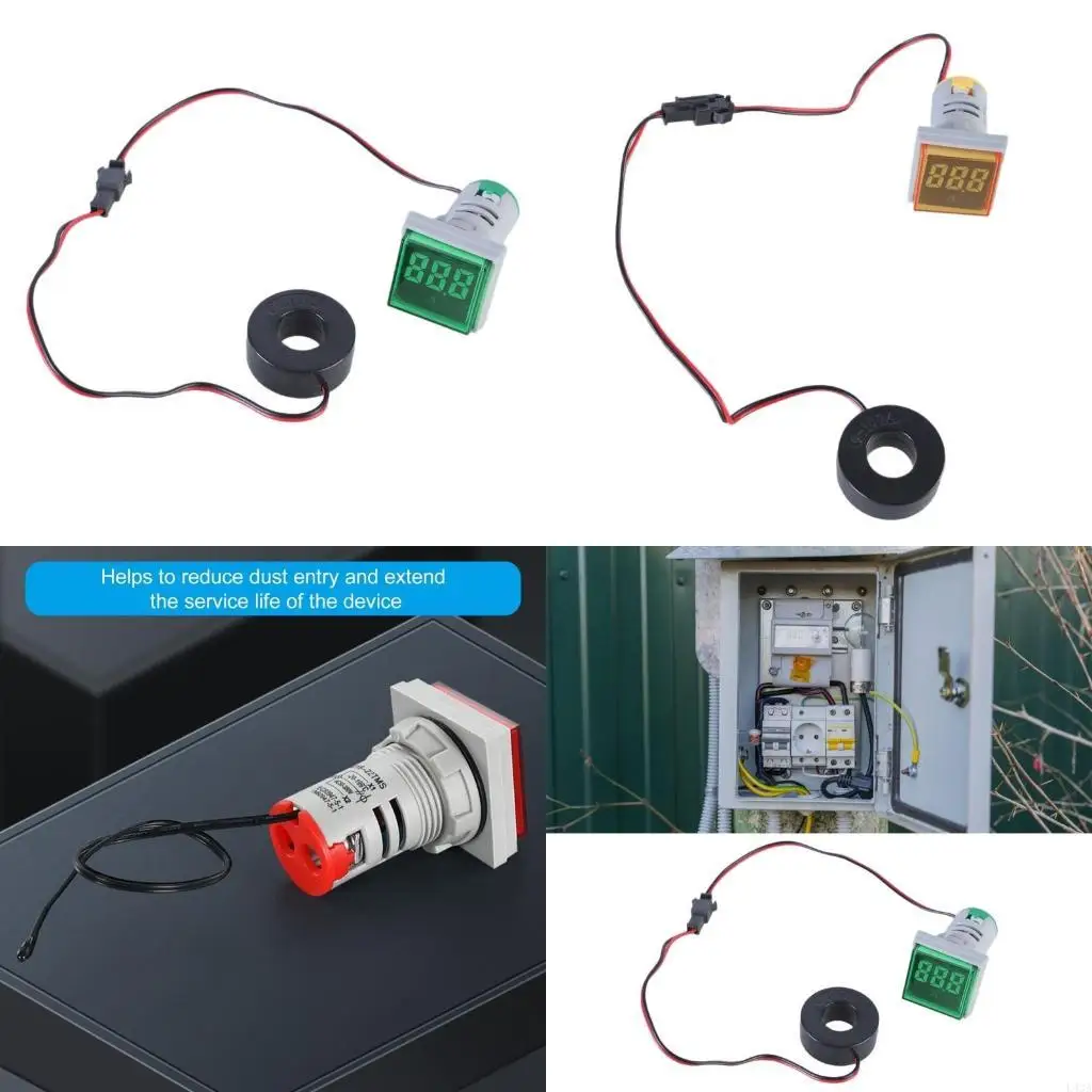 L43A 0-100A Current Detector Monitors Digital Ammeter AC100A Current Meter LED Backlit Screen Current Tester
