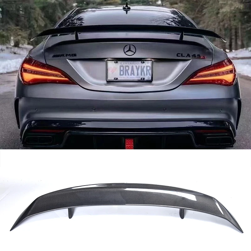 

Car carbon fiber rear wing, rear trunk spoiler GT style, suitable for Mercedes-benz CLA45 CLA W117 2013-2019