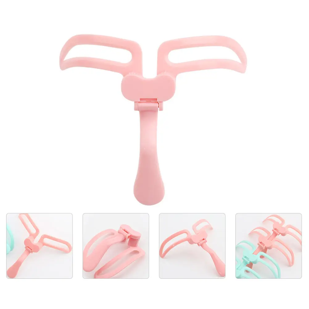 Wenkbrauwsjabloon met handvat Lijstervorm Diy wenkbrauwstencil Roze Abs-sjablonen voor vrouwen