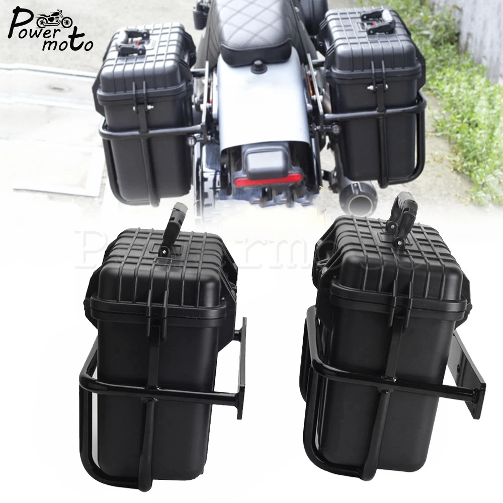 

ABS Saddlebags Side Box Case Pannier Mount Bracket Kit For Harley Softail Deluxe Street Bob Low Rider ST FXLRST FXLRS FXLR 18-22