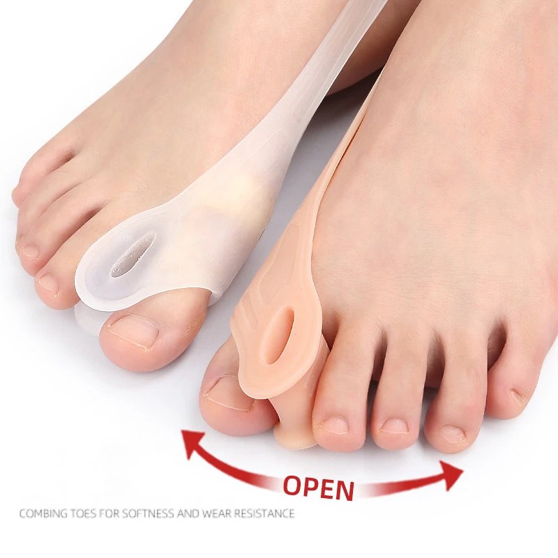 3Pieces Gel Stretcher Separators Silicone Big Toe Hallux Valgus Corrector Belt Recovery Training Exerciser Strap Toe Separator