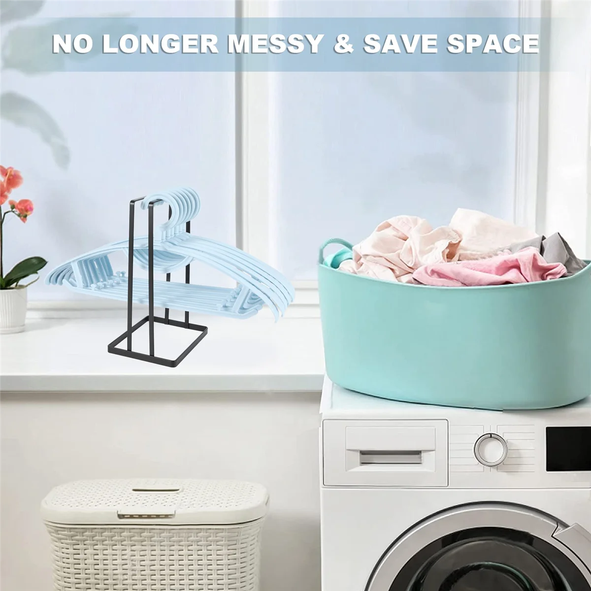 Hanger Storage Organizer, Hanger Stacker Rack for Laundry Closet, Hanger Caddy Stand for Adult or Child Clothes Hangers