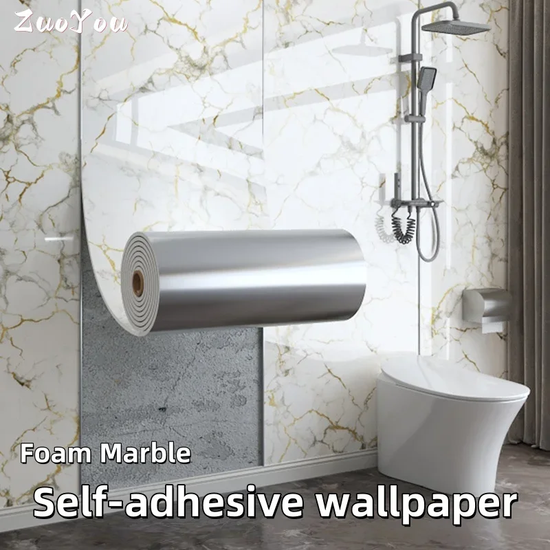 Мраморные наклейки на стену, имитация керамической плитки, обои, самоклеящиеся, водонепроницаемые, для ванной комнаты, спальни, украшения стен, сильная адгезия