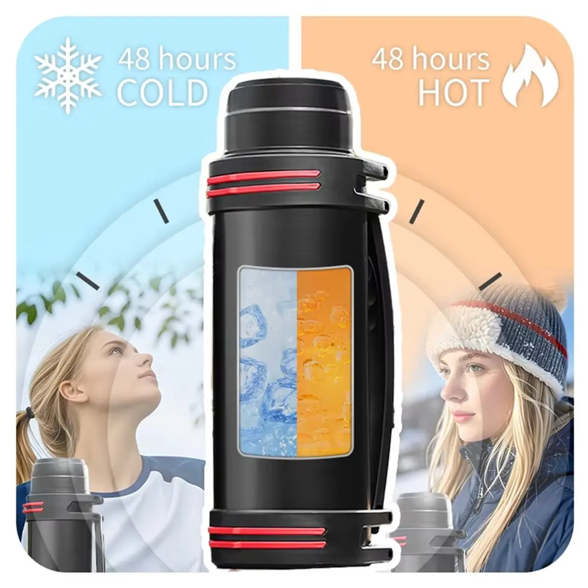 didyou Large Capacity Car Bottle Cup Thermal Insulation Outdoor Sports Hot Water Cup Stainless Steel Vacuum Travel Cup 2000ml - view 2
