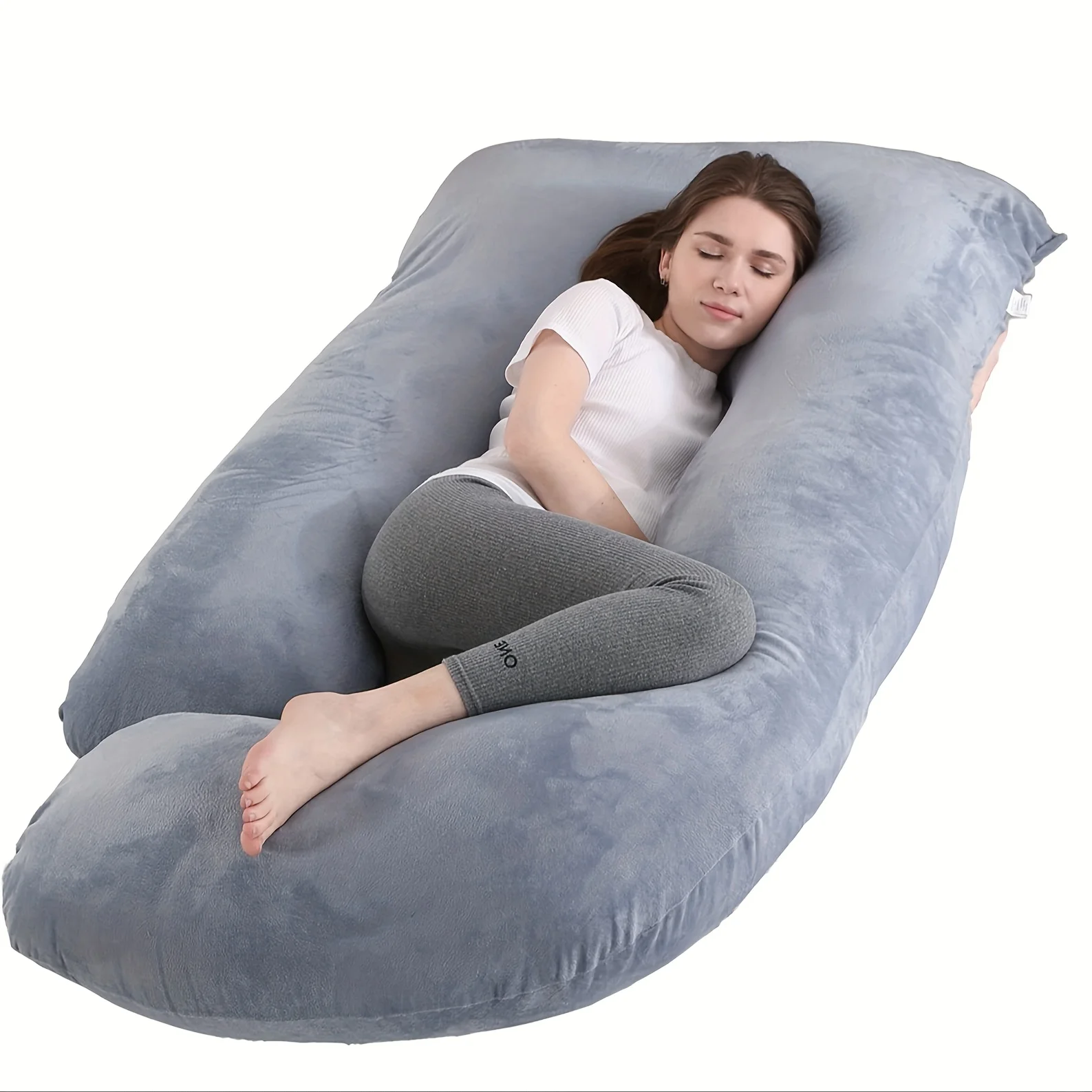 

60-inch Full Body Pillow, Maternity Pillow, Maternity Full Body PillowwithPillowcase,Full Body Pillow with Back, Leg.(135X75X60）