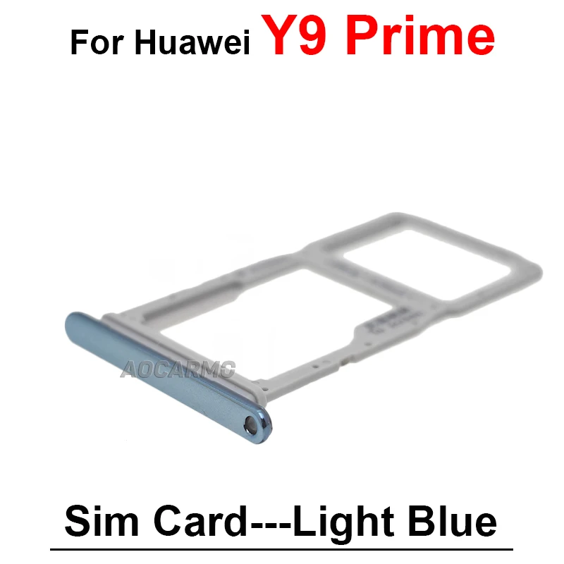 For Huawei Y9 Prime SIM Card Tray Slot Holder Replacement Parts Blue Black Green