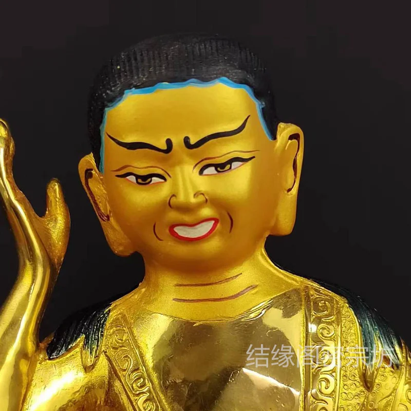 Full gilt pure copper Venerable Milarepa ornament Tantra Tibetan Buddha statue of Master Milarepa in Nepal