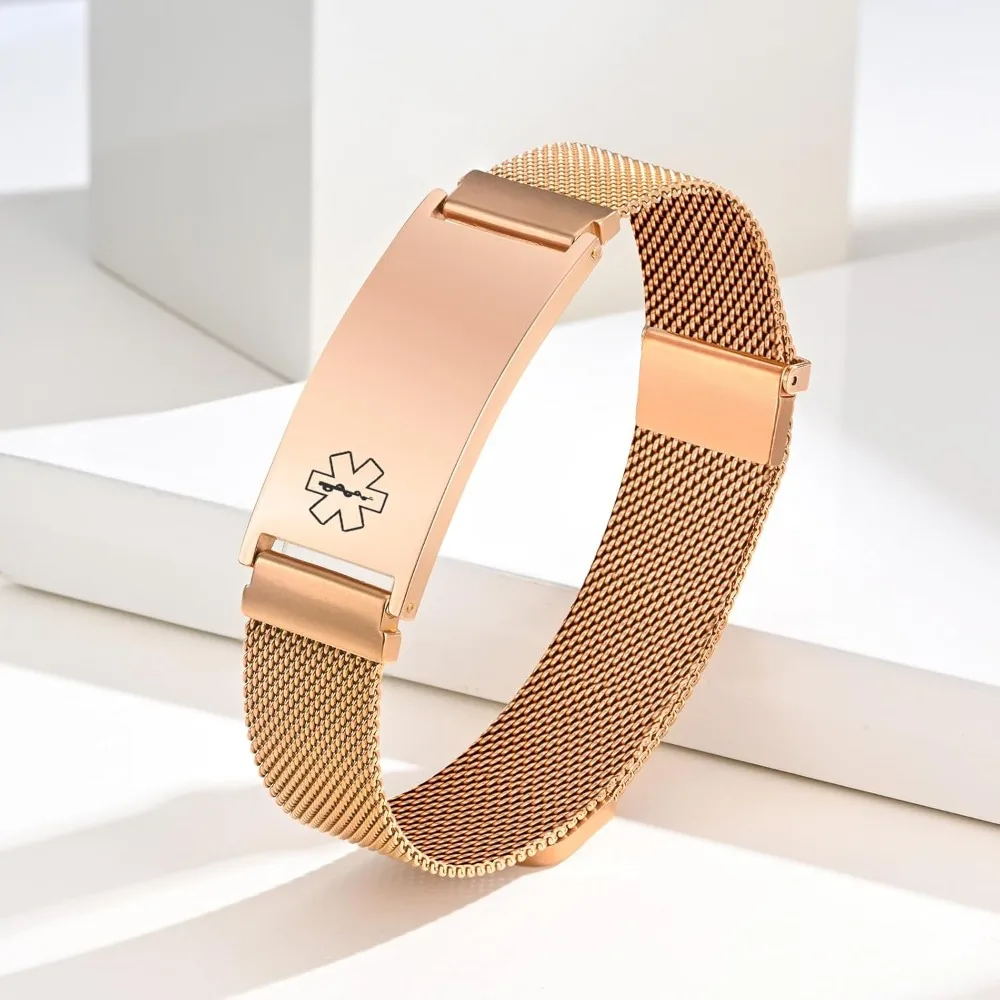 

Бесплатные индивидуальные медицинские браслеты из нержавеющей стали, регулируемые тканые браслеты, медицинский браслет с аварийно-спасательной сигнализацией