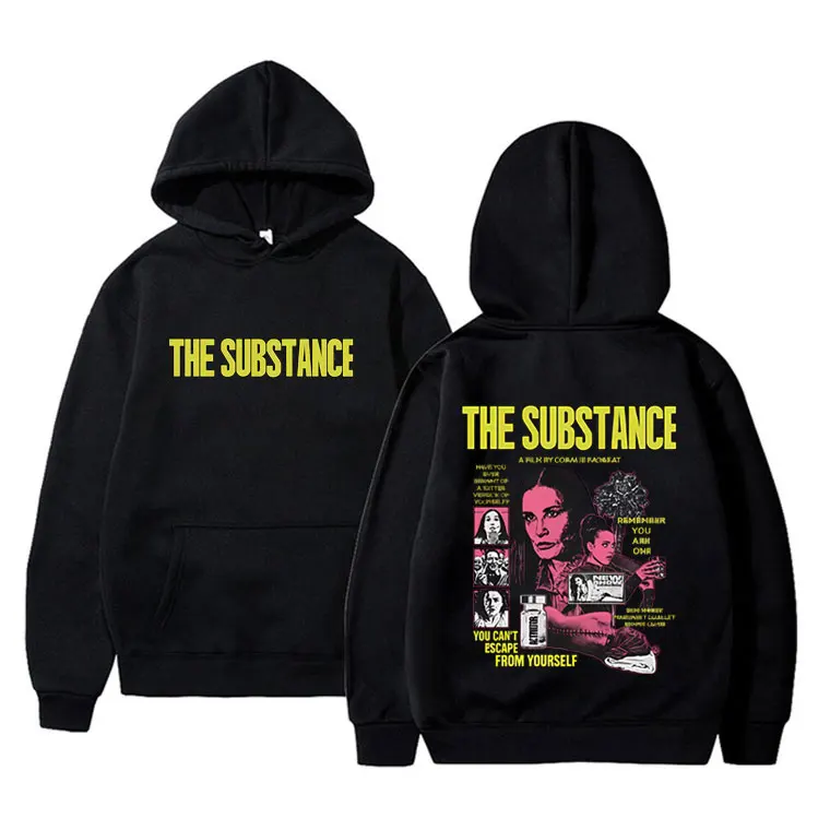 

Horror Movie The Substance Double Sided Print Hoodie Men Women Casual Fleece Cotton Pullover Unisex Vintage Oversized Hoodies