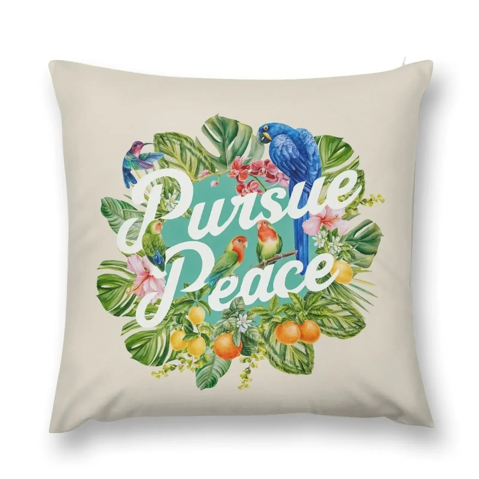 Pursue Peace (Tropical) Throw Pillow Christmas Pillowcase luxury throw pillow covers luxury decor pillow