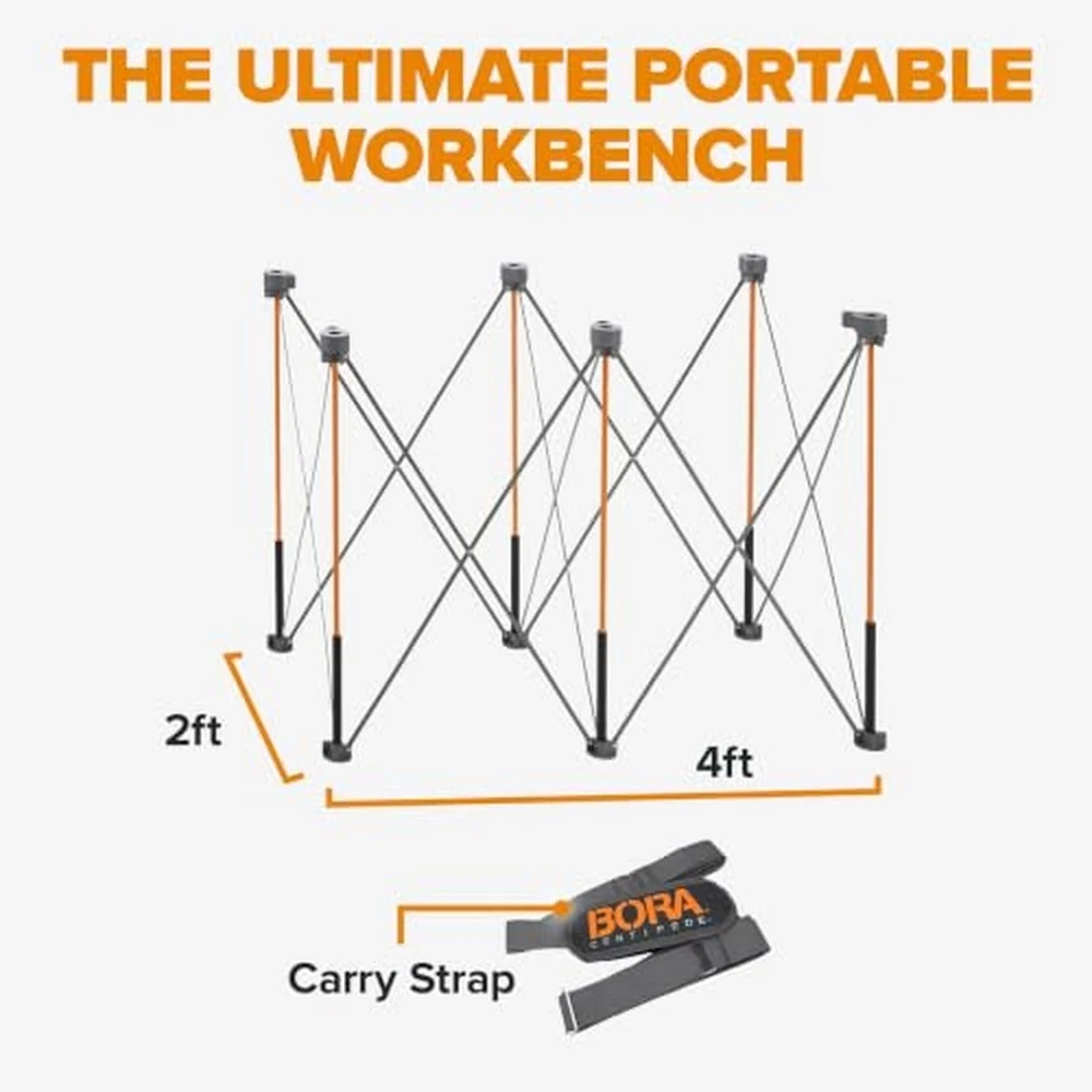 Centipede 2x4 Foot Portable Work Bench Folding Work Table for Garage