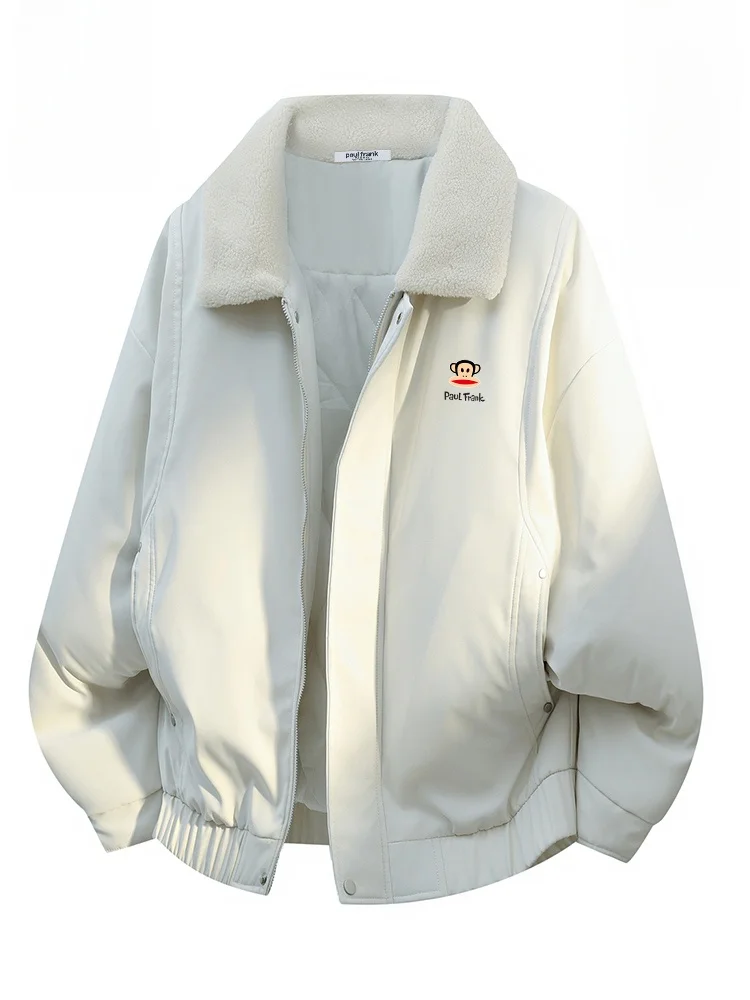 

PaulFrank Thiened Cotton Jaet Men's Winter Warm Casual Collar Coat Youth ular Polyester Fiber Long Sve Zipper Closure