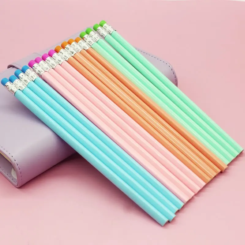 16pcs HB Pencils Stationery School Office Supplies Student Writing Children Kids Prize Creative Kawaii Pencil With Eraser