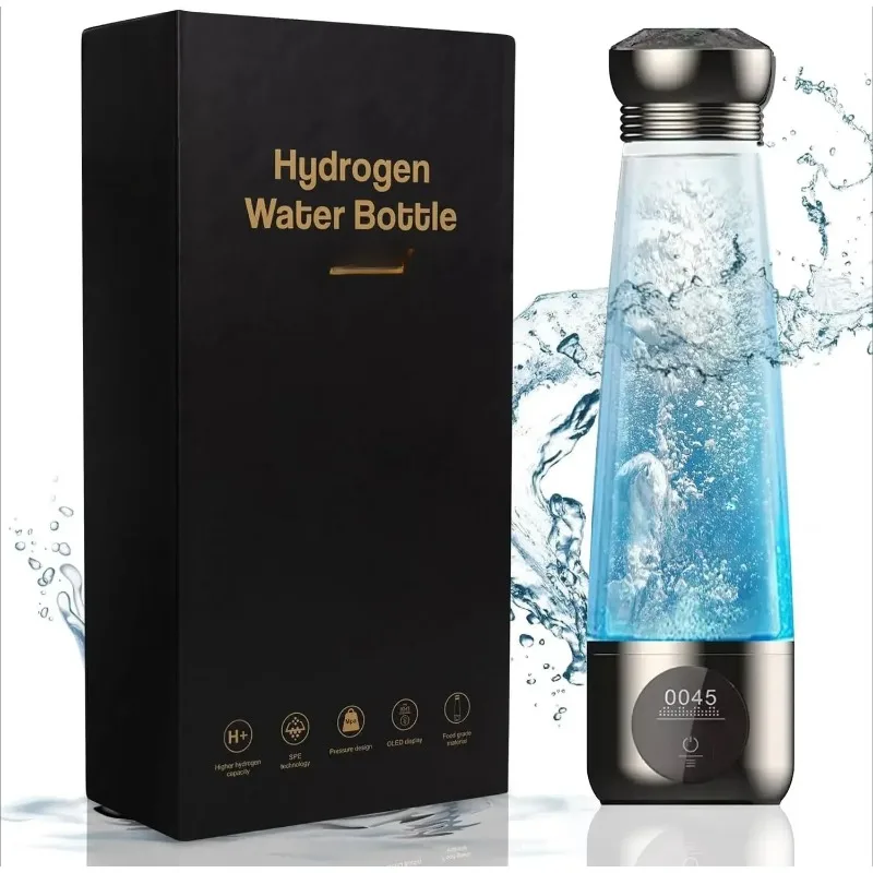 Portable Hydrogen Water Bottle with SPE PEM Technology Display USB Rechargeable High-Efficiency Hydrogen Rich Water