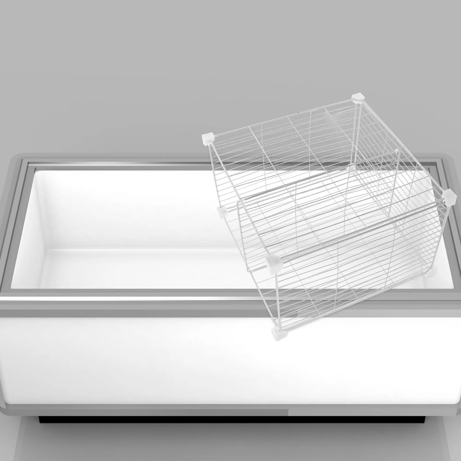 

Freezer Divider Rack Chest Organizer Bins Partition Storage Baskets Snack Fridge Shelf Dividers Household Refrigerator Bin
