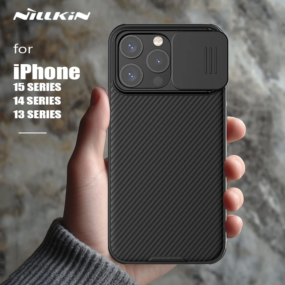 for iPhone 15 14 13 Pro Max Case Nillkin CamShield Slide Camera Frosted Shield Cover for iPhone 15 14 Plus 13 Mini 13 Pro Case