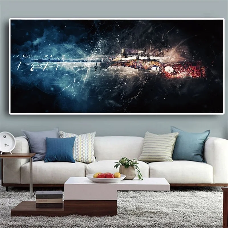 HD Popular Game CSgo Oil Painting on Canvas Posters and Prints Cuadros Wall Art  for Gamer Room Decoration Canvas Painting