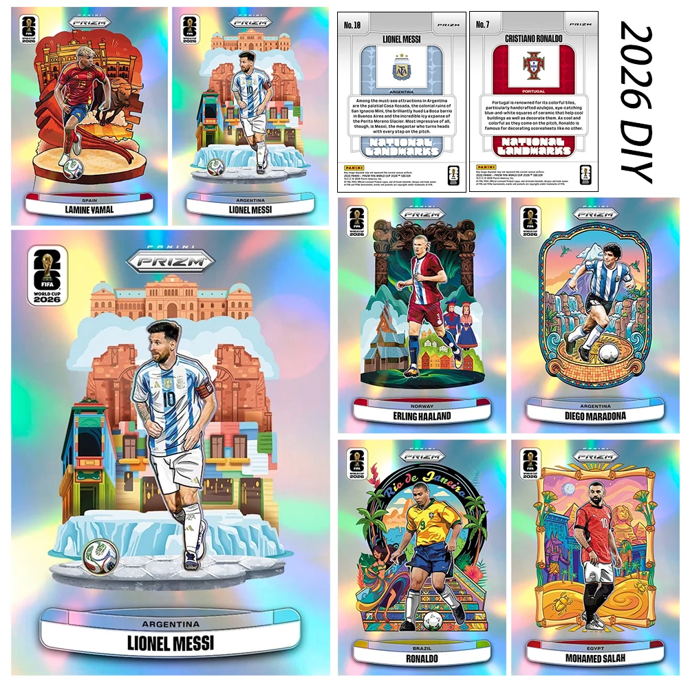 DOWNTOWN DIY 11PCS/SET Cartes de collection Rice Mbappe Haaland Ronaldo Messi Beckham Maradona Cadeau de Noël ou d'anniversaire coloré