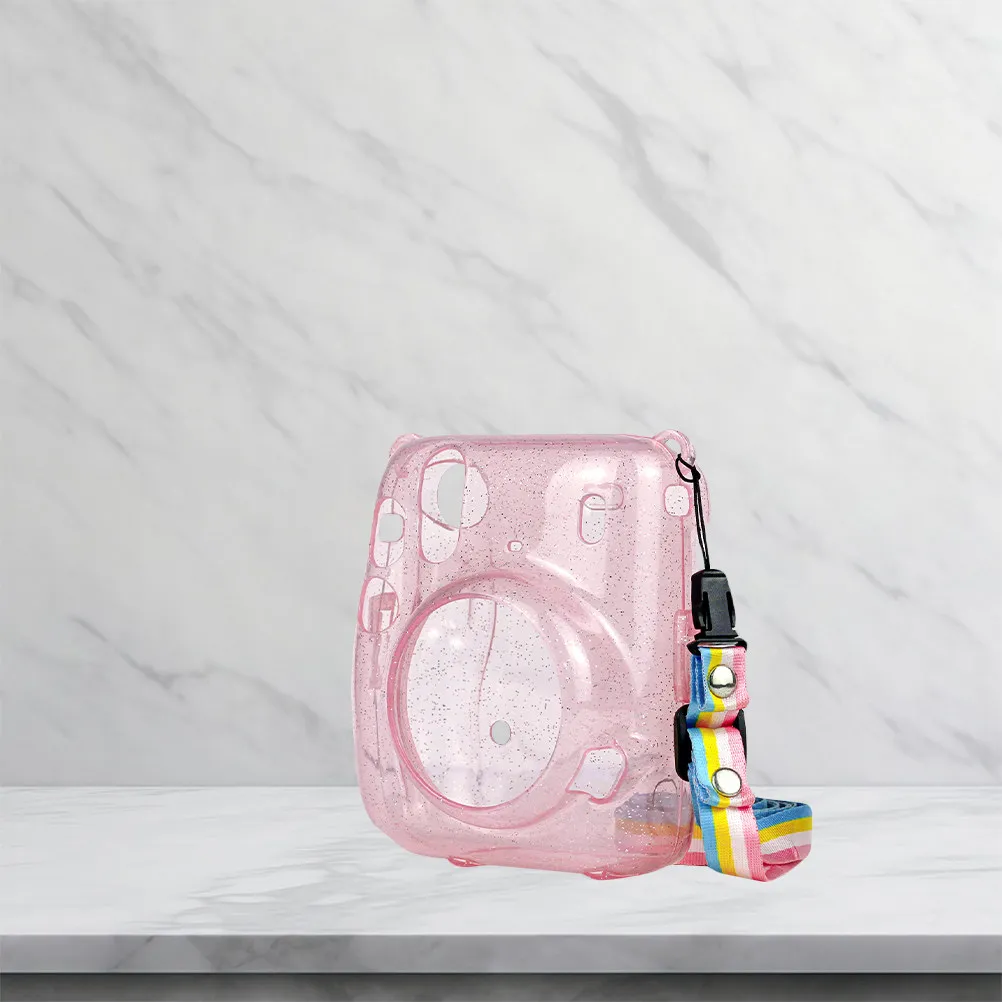 1Pcs Pink Transparent PVC Camera Protective Cover for Mini11 Scratch Dust Splash Proof Stylish Camera Bag Case