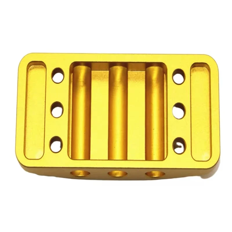 Gold anodized aluminum alloy CNC precision machined machine base accessories Mechanical support base assembly