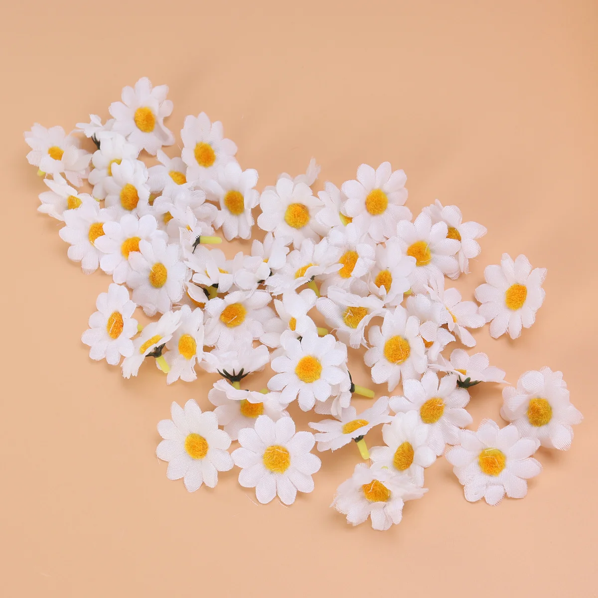 

500Pcs Artificial White Sunflower Daisy Heads Realistic Silk Flowers for Wedding Home Office Garden Party Decoration