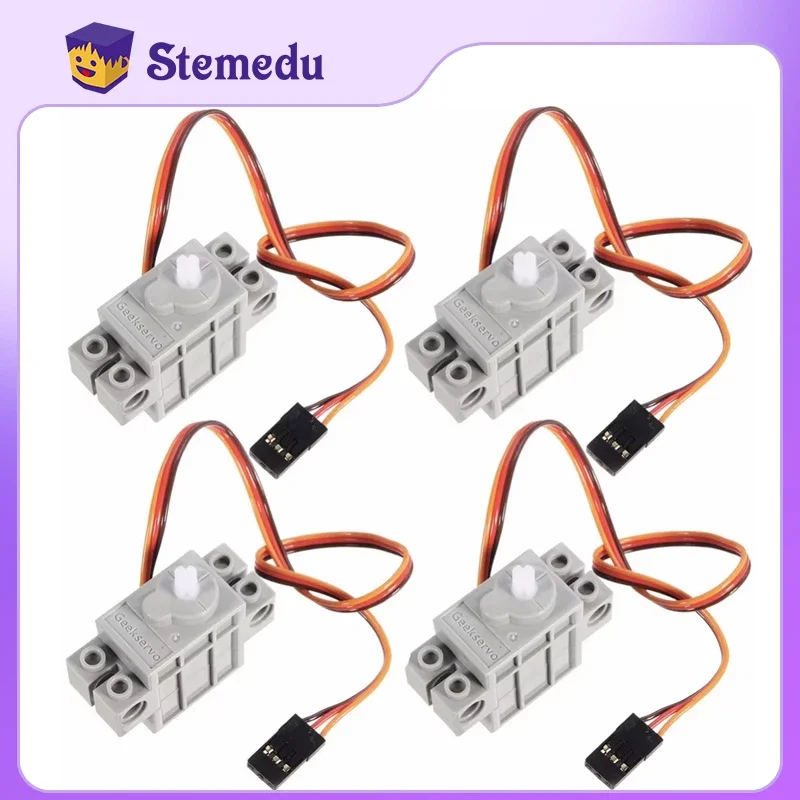 

4PCS 270 Degree Programmable Gray Geek Servo Motor Geekservo for Legoeds for micro:bit Robotbit Smart Car Makecode Kid Education