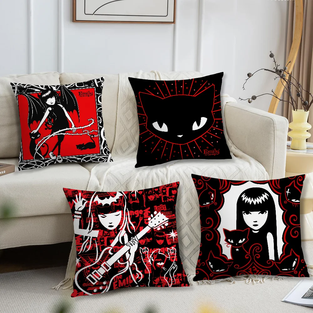 soft Comfortable Pillow Case Cartoon for Sofa Living E-Emily Room The Home Strange office Decor Cool Protective Covers