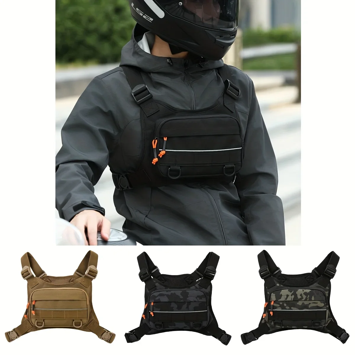 1PC Vest Chest Strap Motorcycle Storage Bag Bicycle Riding Portable Camouflage Outdoor Fashion Bag