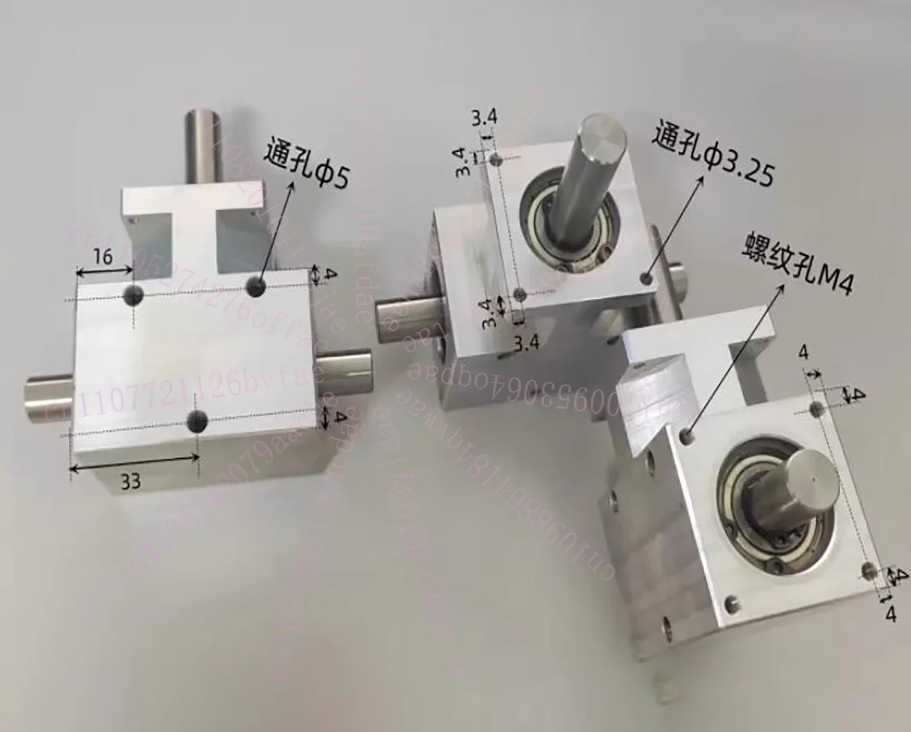 Angle Gear 1:1 Spiral Bevel Gear Shaft 12mm Co-Direction Double Output Shaft 90-Degree Differential Assembly Gearbox