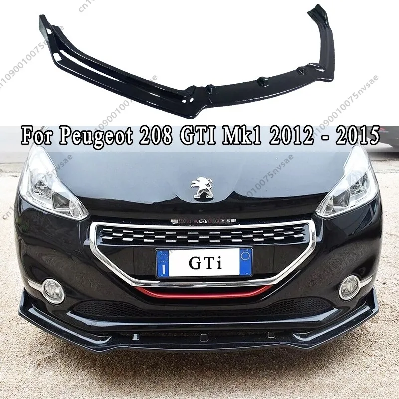 Сплиттер переднего бампера для Peugeot 208 Mk1 GTi VTi HDi THP 2012-2015, передний бампер, спойлер на подбородок, сплиттер, диффузор, обвес