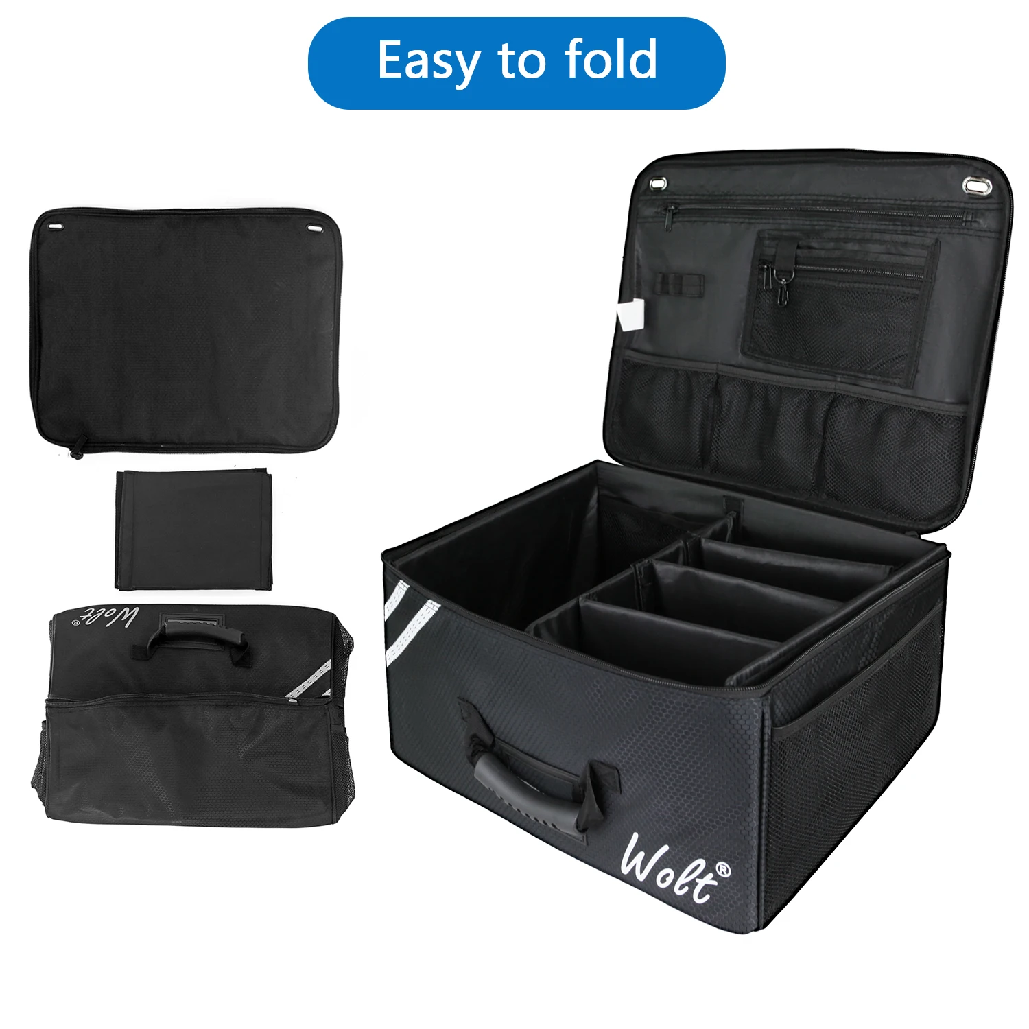 WOLT | Golf Trunk Organizer-Collapsible & Foldable Golf Travel Bag, Waterproof Car Golf Locker with Separate Compartment,Durable