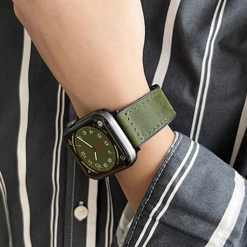 Correa magnética de cuero de silicona antisudor, adecuada para Apple Watch serie Ultra Se98765, adecuada para iWatch, 40/41/45/49mm